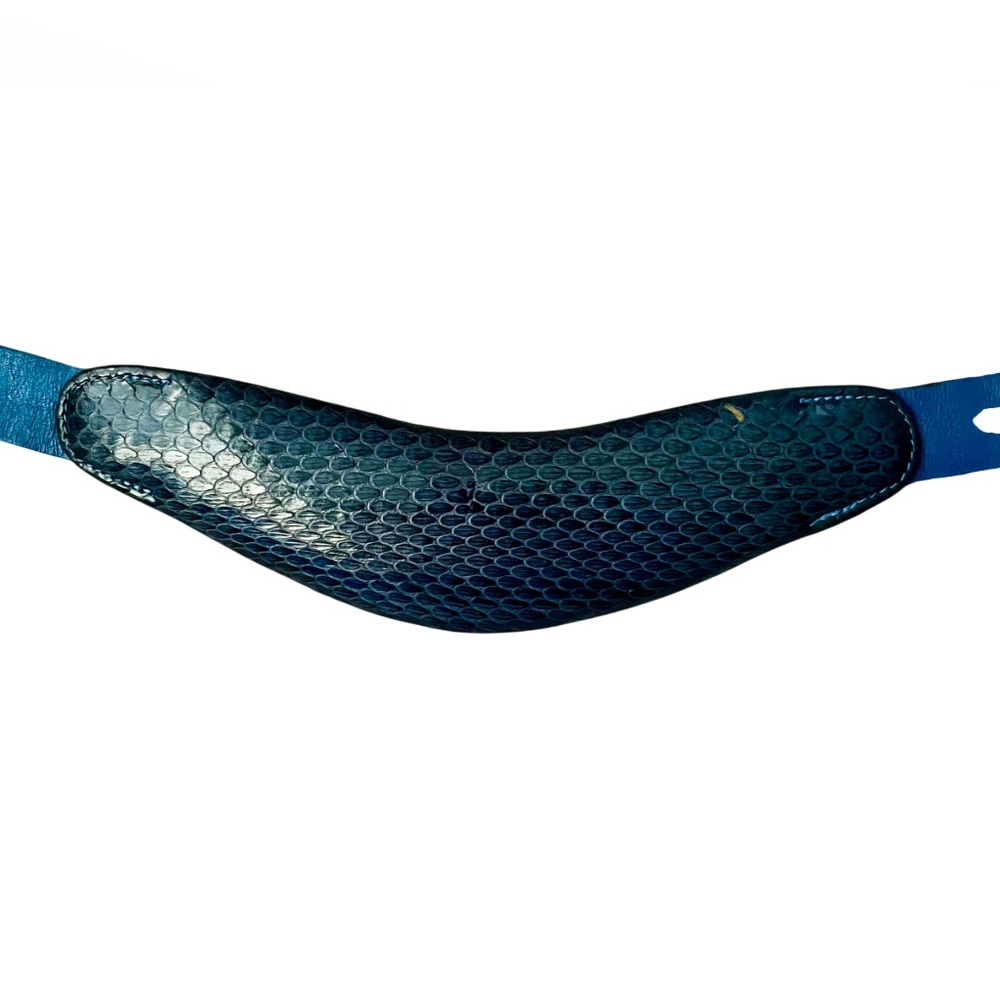 Vintage Blue Snakeskin & Leather Belt 30”
